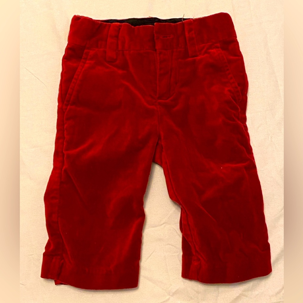 Janie and Jack Red Velvet Party Pants